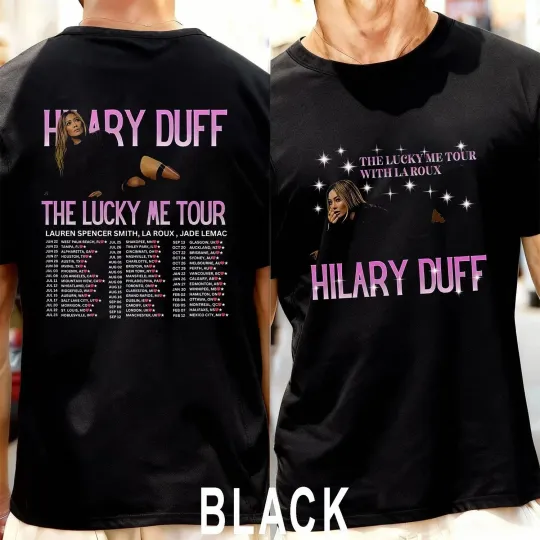 Discover Hilary Duff the Lucky Me Tour 2026 Double Sided T-Shirt