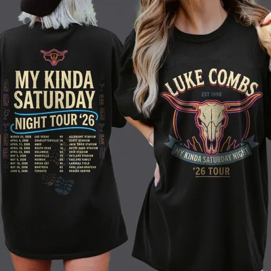 Discover Lukee Comb My Kinda Saturday Night Tour 2026 T-shirt