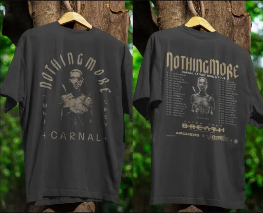 Discover Nothing More Carnal Nature Tour 2026 Black Band T-Shirt