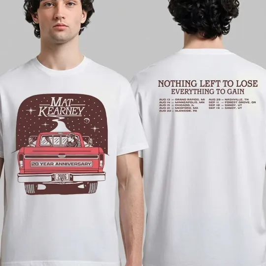 Discover Mat Kearney Nothing Left To Lose 2026 Tour T-Shirt