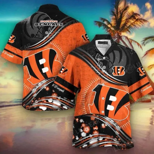 Discover Cincinnati Bengalss Sunset Rush Summer Aloha football Hawaiian Shirt