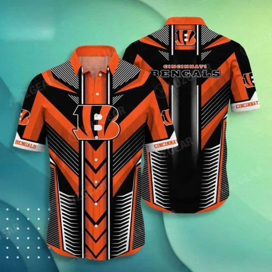 Discover Cincinnati Bengalss Victory Stripes Summer Aloha football Hawaiian Shirt