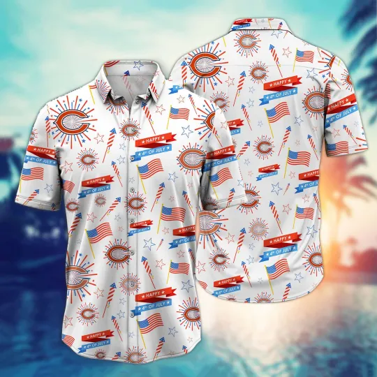 Discover Chicago Bearss 4th Of July Celebration Summer Aloha football Hawaiian Shirt