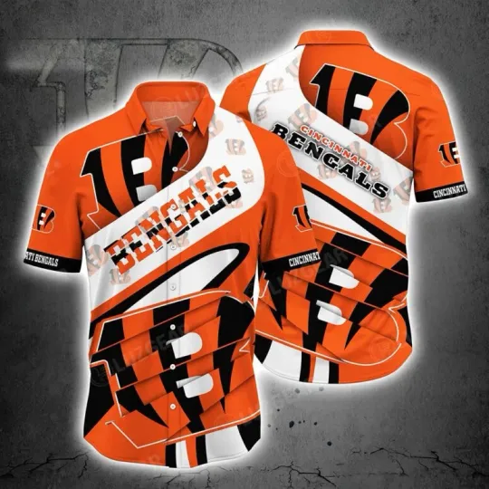 Discover Cincinnati Bengalss Bold Checker Summer Aloha football Hawaiian Shirt