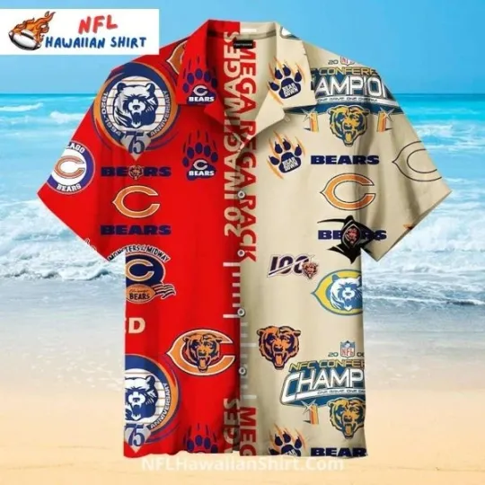 Discover Retro Chicago Bearss Hawaiian Shirt With Vintage Logos