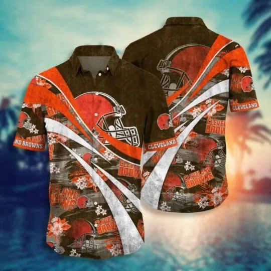 Discover Cleveland Brownss Wave Surge Hawaiian Gift For Fans, Gift For Friends