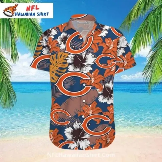 Discover Tropical Floral Chicago Bearas Aloha Hawaiian Shirt In Team Colors