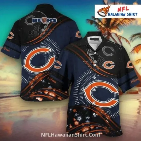 Discover Chicago Bearss Hawaiian Shirt With Cosmic Swirl Design