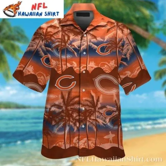 Discover Sunset Palms Chicago Bearss Hawaiian Shirt – Men’s Beachfront Football Fever