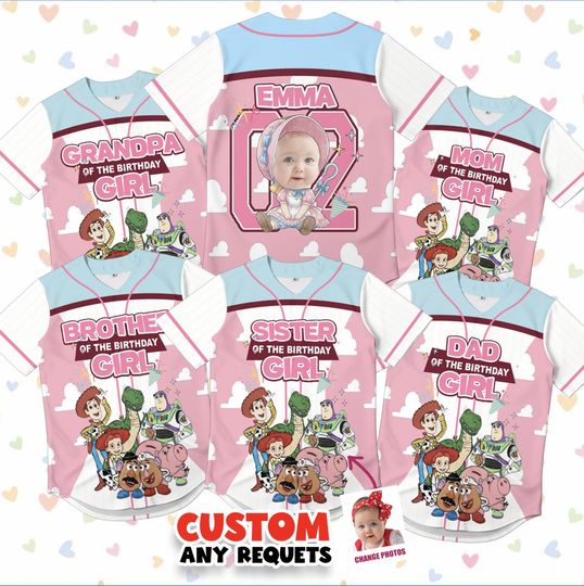 Discover Toy Story Birthday Girl Family Shirts, Toy Story Birthday Shirt Custom Name Age Photo, Mom Dad Brother Sister Birthday Shirts