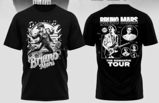 Discover Bruno Mar The Romantic Tour 2026 Solo Lovers Unisex T-Shirt