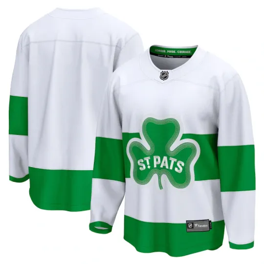 Discover Men's Toronto Maple Leafs Fanatics White St. Patricks Alternate Premier Jersey