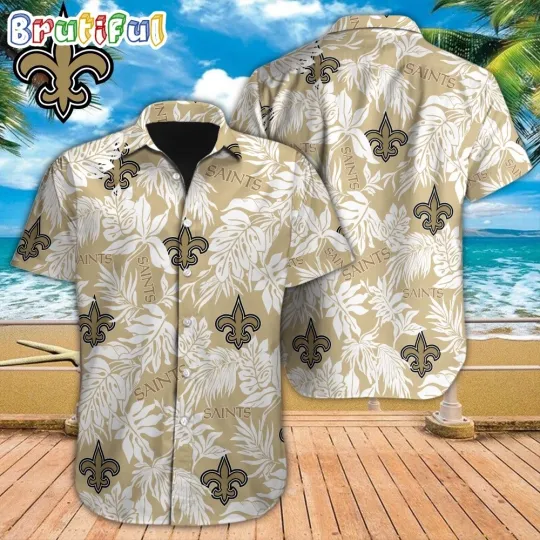 Discover football New Orleans Saintss Hawaiian Shirt Tropical Leafs Design Aloha Shirts