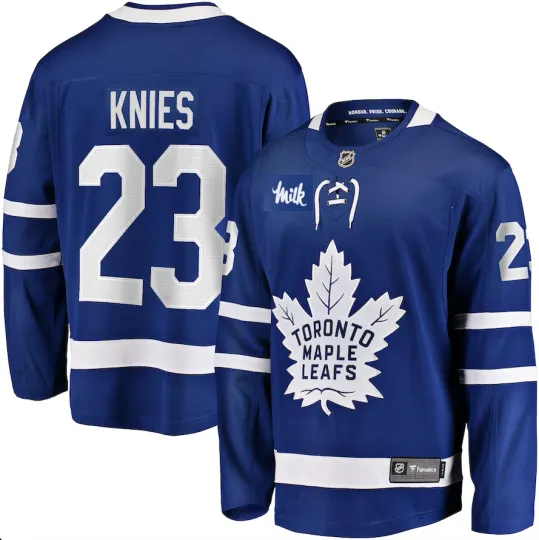 Discover Men's Toronto Maple Leafs Matthew Knies Fanatics Royal Blue Jersey Milk Patch