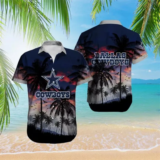 Dallas Cowboyss Twilight Beach Hawaiian, Gift For Friends, Gift For Fans