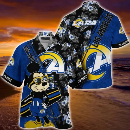 Discover Los Angeles Ramss Sunset Mickey Hawaiian, Gift For Friends