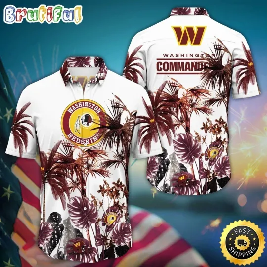 Discover Washington Football Commanderss Team Hawaiian Shirt Button Down