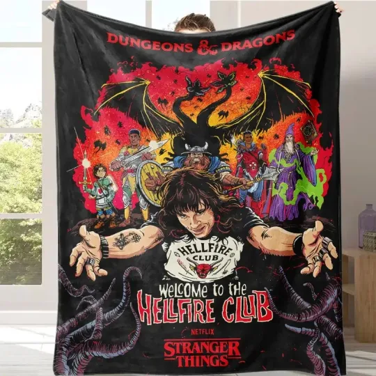 Discover Season 5 Dungeon Hellfire Adventure Fan Gift Flannel Throw Blanket Soft Cozy
