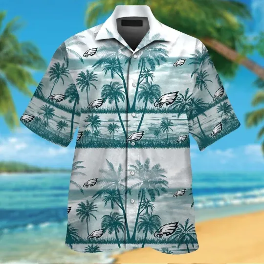 Discover Philadelphia Football Short Sleeve Button Up Tropical Hawaiian Shirt VER021