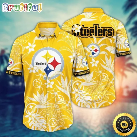 Discover Pittsburgh Football Hawaiian Shirt Flower Vacation Mood Shirt