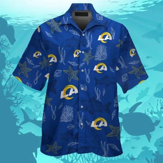 Discover Los Angeles Football Short Sleeve Button Up Tropical Hawaiian Shirt VER05