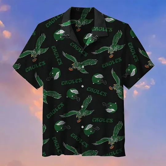 Discover Philadelphia Football Logo Hawaiian Shirt Vibes Gift For Fans