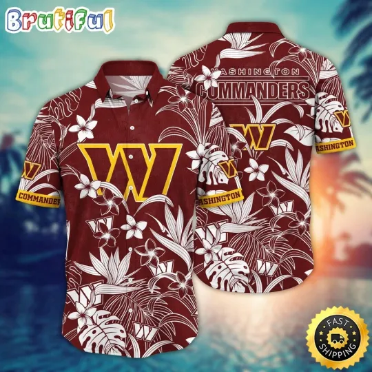 Discover Washington Football Hawaiian Shirt Flower Vacation Mood Shirt