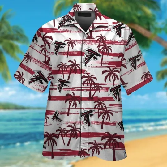 Discover Hawaiian Atlanta Football Short Sleeve Shirt Button Up Tropical