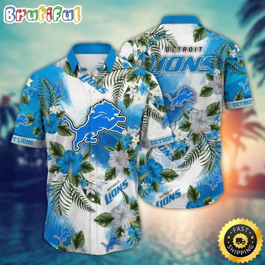 Discover football Detroit Lionss Hawaiian Shirt Flower Trendy Floral Shirt