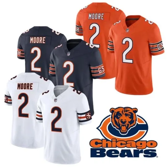 Discover D.J. Moore #2 Men's Bears Limited Player Football Jersey