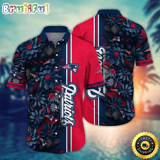 Discover football New England Patriots Hawaiian Shirt Flower Tropical Vibes Shirts