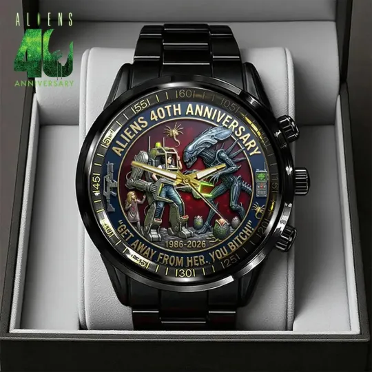 Aliens 40th Anniversary Black Stainless Steel Watch