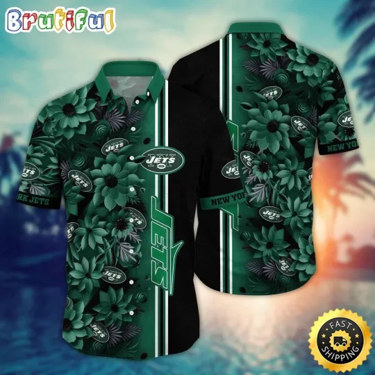 Discover football New York Jets Hawaiian Shirt Flower Tropical Vibes Shirts