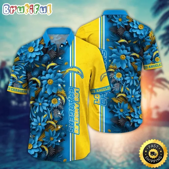 Discover football Los Angeless Chargerss Hawaiian Shirt Flower Tropical Vibes Shirts