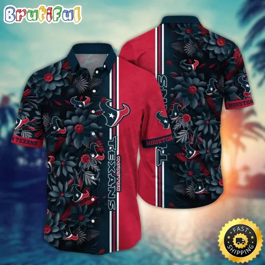 football Houston Texanss Hawaiian Shirt Flower Tropical Vibes Shirts