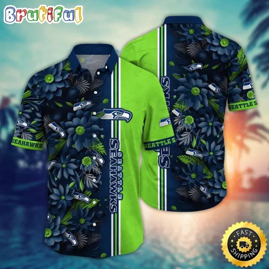 Discover football Seattle Seahawkss Hawaiian Shirt Flower Tropical Vibes Shirts