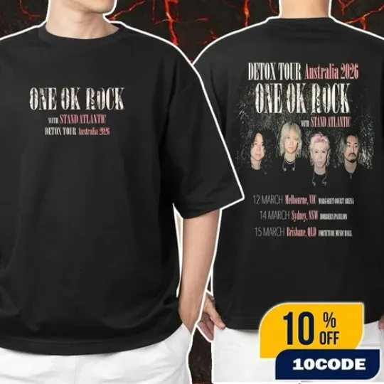 Discover 2 Sides One OK Rock With Stand Atlantic Detox Tour Australia 2026 T-Shirt