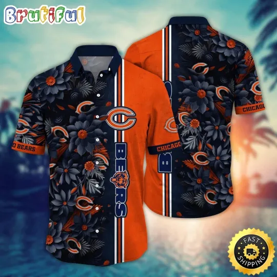Discover football Chicago Bearss Hawaiian Shirt Flower Tropical Vibes Shirts