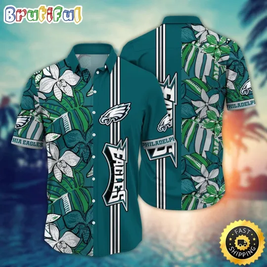 Discover football Philadelphia Eagless Hawaiian Shirt Flower Chic Aloha Fashion