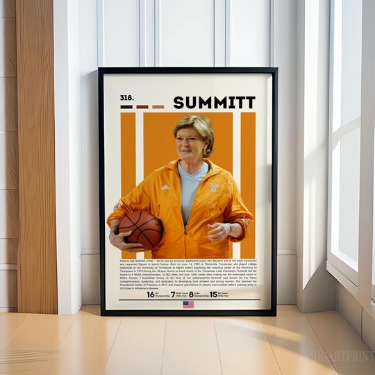 Discover Patricia Susan Summitt Poster, Basketball Poster, Basketball Print, Motivational Poster, Fitness Poster