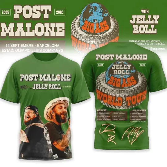 Discover Posty x Jelly Roll Real Music Tour 3D T-Shirt Unisex