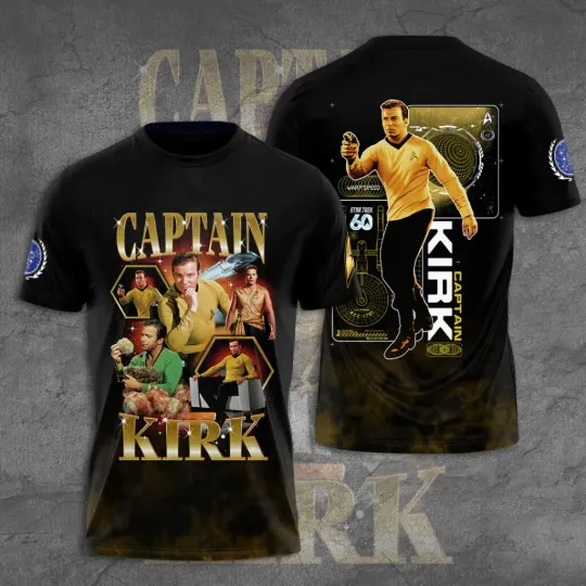 Discover Trek x Captain Kirk 60th Anniversary 3D Apparel Tshirt