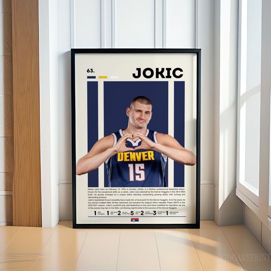 Discover Nikola Jokic Poster, Basketball Poster, Denver Nuggets Poster, Motivational Poster, NBA Decor, Fitness Poster, Man Cave Art, Gift For Him