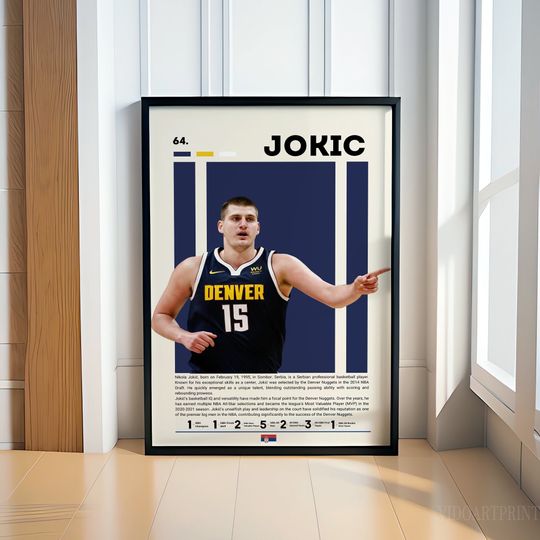 Discover Nikola Jokic Poster, Basketball Poster, Denver Nuggets Poster, Motivational Poster, NBA Decor, Fitness Poster, Man Cave Art, Gift For Him