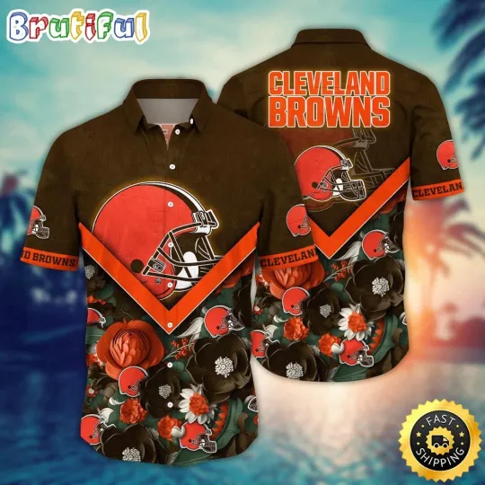 Discover football Cleveland Brownss Hawaiian Shirt Flower Summer Ready Shirt
