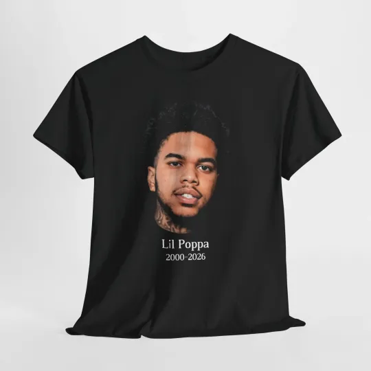 Discover Lil Poppa Memorial T-Shirt 2000-2026 Portrait Design