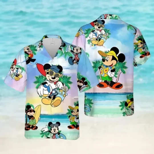 Discover Mickey Mouse Shirt, Disney Mouse Button Shirt, Family Hawaiian Shirt