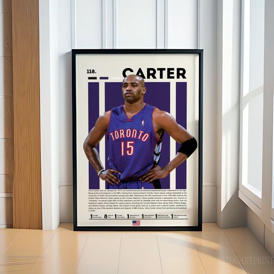 Discover Vince Curter Poster, Basketball Poster, Sports Poster, Motivational Poster, NBA Decor, Fitness Poster, Man Cave Art, Gift For Him