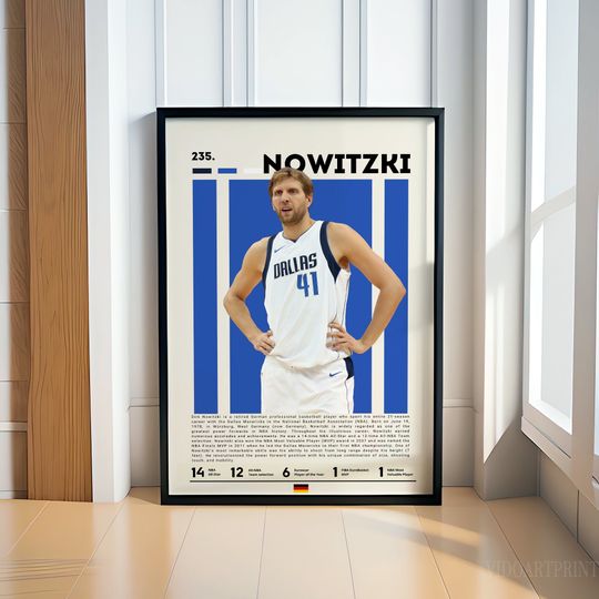 Discover Dirk Nowitzki Poster, Basketball Poster, Sports Poster, Motivational Poster, NBA Decor, Fitness Poster, Man Cave Art, Gift For Him