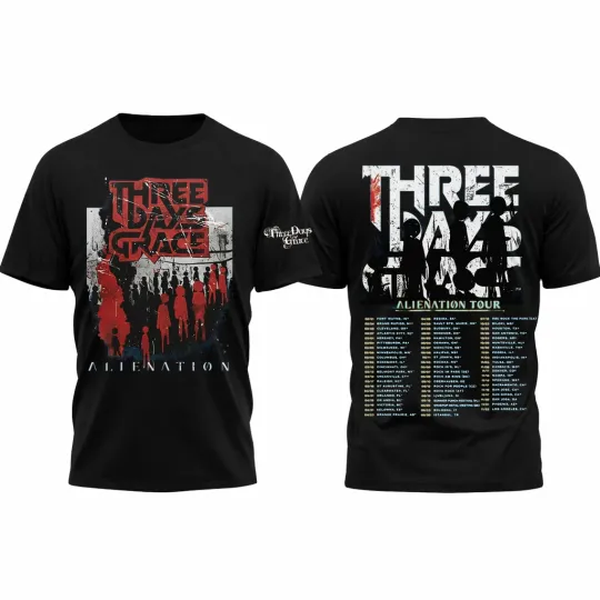 Discover Three Days Grace 2026 Alienation World Tour 2026 All Over Print Shirt - S to 5XL